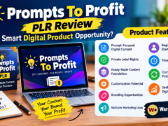 Prompts To Profit PLR Review with prompt-based content, PLR rights, marketing resources, and online business opportunities