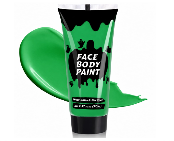 Green Cream Face & Body Paint 2.37 oz large tube for full-coverage washable makeup.