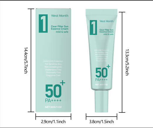 Anti Sun Cream SPF50 application instructions: cleanse and dry the face, apply the sunscreen evenly, then gently massage until absorbed.
