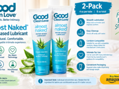 Good Clean Love Almost Naked organic water-based lubricant 2-pack, 4 oz tubes, fresh aloe vera leaves, gynecologist-recommended, Bio-Match technology