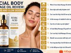 Facial Body Massage Oil with kojic acid whitening serum for brighter, smoother face and body skin