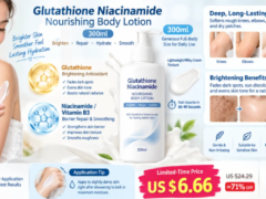 Glutathione Niacinamide Nourishing Body Lotion 300ml Deep Hydrating Brightening Repair Cream for Dry Rough Skin
