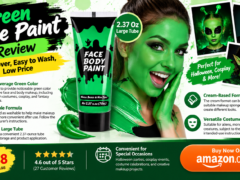 Green Cream Face & Body Paint 2.37 oz large tube for full-coverage washable makeup.
