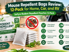 SoFyre Rodent Repellent Pouches 12-pack with peppermint, cinnamon, and cedarwood scents for mouse and rat deterrence in homes, garages, cars, RVs, and basements.